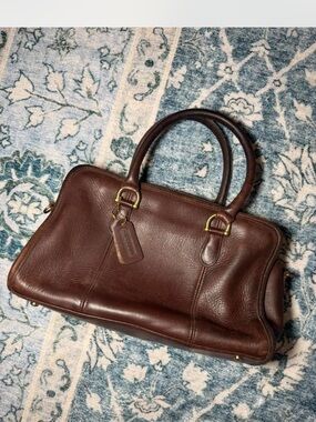 Coach Dark Brown Leather Double-Handle Briefcase
